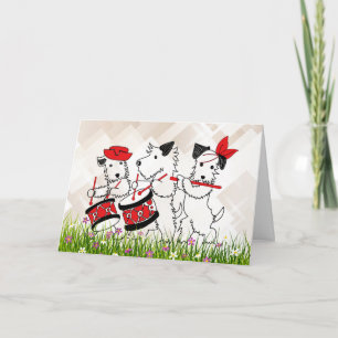 Scottie Dogs Band, schattig en knuffel Kaart