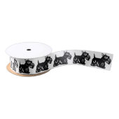 Scottie Dogs Black and White Satin Ribbon Lint (Spoel)
