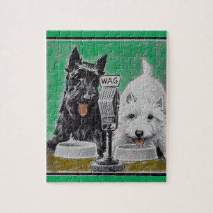 Scottie dogs Blackie en Whitie op de radio Legpuzzel