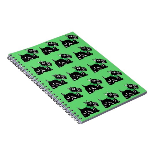 Scottie Dogs met Green Bows Pattern-laptop Notitieboek (Rechterzijde)