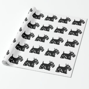 Scottie Dogs Pattern Wrapping Paper Cadeaupapier