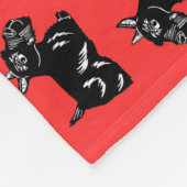 Scottie Dogs Red en Black Pattern Fleece Blanket (Hoek)