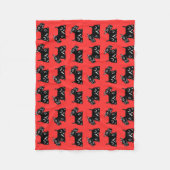 Scottie Dogs Red en Black Pattern Fleece Blanket (Voorkant)