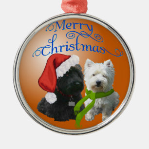 Scottie en Westie kerstboomornament Metalen Ornament