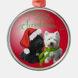 Scottie en Westie kerstversiering Metalen Ornament