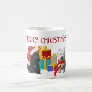 Scottie en Westie Prettig Kerstfeest Koffiemok