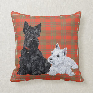 Scottie et chiot Westie - Coussin Terrier