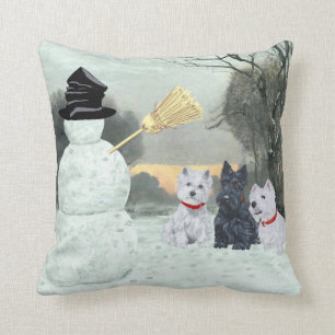 Scottie et Westies - Terrier Winter Coussin