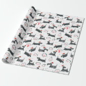 Scottie Holiday Scottish Terrier Dog Kerstmis Cadeaupapier (Uitgerold)