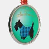 Scottie-hond-ornament Metalen Ornament (Rechts)