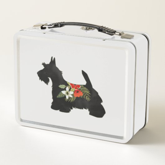 Scottie Hondenras Boho Floral Silhouette (Achterkant)