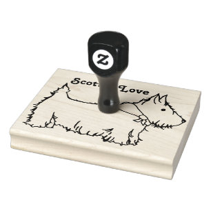 Scottie Liefde Schotse Terriër Hond Custom Rubberstempel