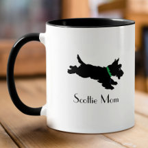 Scottie Mom Fun  Dog Custom Naam Groen
