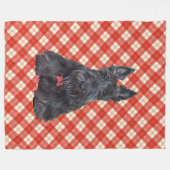 Scottie on Tartan Fleece Deken (Voorkant (Horizontaal))