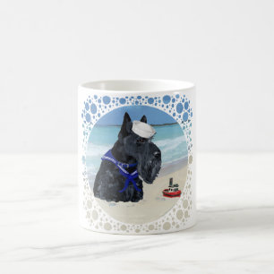 Scottie op het strand koffiemok