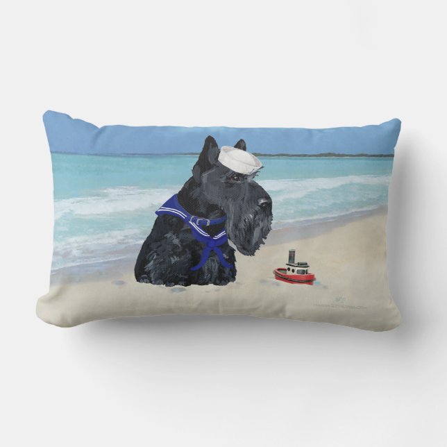 Scottie op het strand kussen (Voorkant)