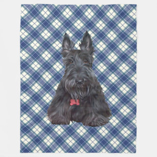 Scottie op Tartan Fleece Deken