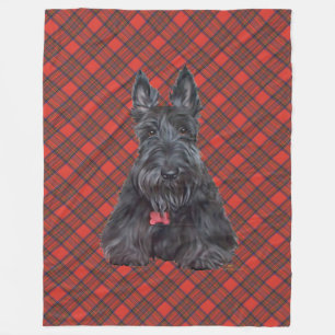 Scottie op Tartan Fleece Deken