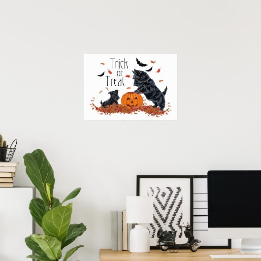 SCOTTIE Pap en Pup Halloween Poster (Thuiskantoor)