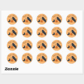 SCOTTIE Pap en Pup Halloween Ronde Sticker (Vel)