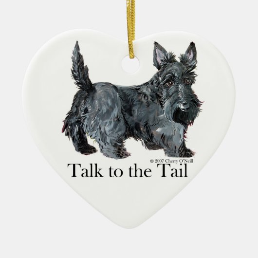 Scottie praat met de Tail Keramisch Ornament (Voorkant)
