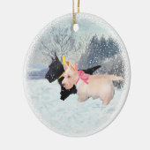 Scottie Pups Keramisch Ornament (Links)