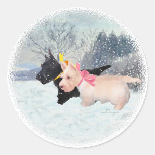 Scottie Pups Ronde Sticker