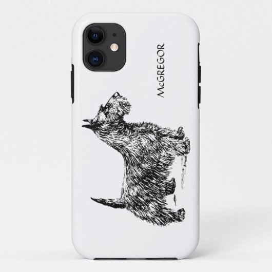 Scottie Scottish Terrier Hondenras, zwart, aangepa Case-Mate iPhone Case (Achterkant)