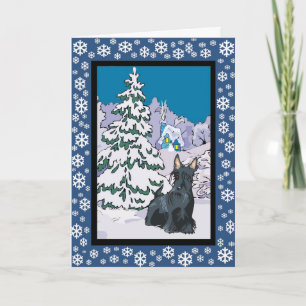 Scottie Snowy Winter Feestdagen Kaart