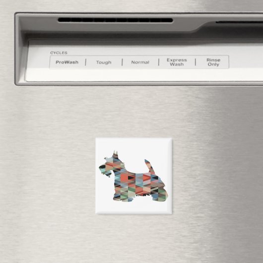 Scottie Terrier Geometric Pattern Silhouette Pset Magneet (Insitu (Vaatwasser))