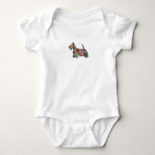Scottie Terrier Geometric Pattern Silhouette Pset Romper (Voorkant)