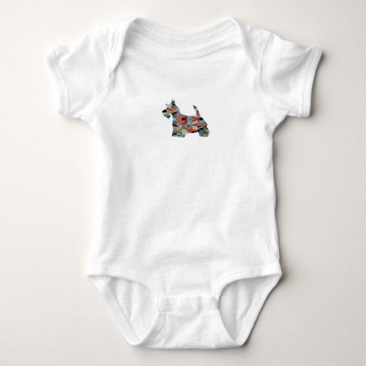 Scottie Terrier Geometric Pattern Silhouette Pset Romper (Voorkant)