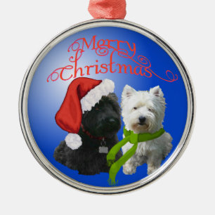 Scottie & Westie Kerstornament Metalen Ornament
