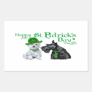 Scottie & Westie St. Paddy's Dag Rechthoekige Sticker