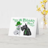 Scottie & Westie St. Paddy's Day Kaart (Gele Bloem)