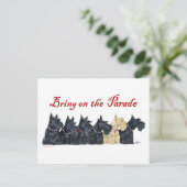 Scotties Allemaal op een Rij Briefkaart (Staand voorkant)