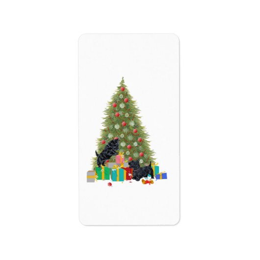 Scotties bij de Boom Stickers! Etiket (Voorkant)
