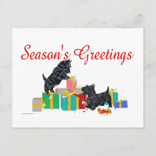 Scotties Sorteert de Kerstcadeaus Feestdagenkaart