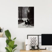 Scotties Surreal Winter Night Poster (Thuiskantoor)