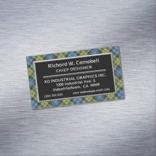 Scottish Accent Campbell Tartan Pset Magnetisch Visitekaartje