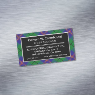 Scottish Accent Clan Carmichael Tartan Visitekaartje Magneet
