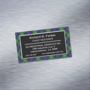 Scottish Accent Clan Forbes Tartan Magnetisch Visitekaartje