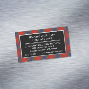 Scottish Accent Clan Fraser Tartan Visitekaartje Magneet