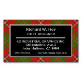 Scottish Accent Clan Hay Tartan Magnetisch Visitekaartje (Voorkant)