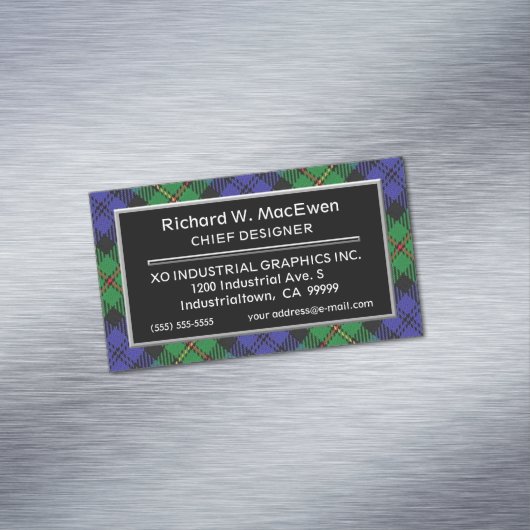 Scottish Accent Clan MacEwen Tartan Visitekaartje Magneet (Voorbeeld)
