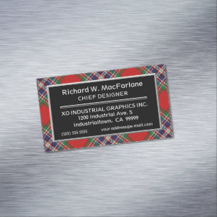 Scottish Accent Clan MacFarlane Tartan Visitekaartje Magneet