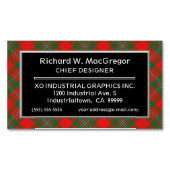 Scottish Accent Clan MacGregor Gregor Tartan Magnetisch Visitekaartje (Voorkant)