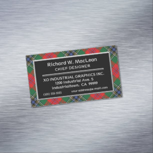 Scottish Accent Clan MacLean Tartan Magnetisch Visitekaartje