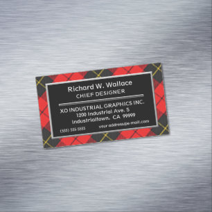 Scottish Accent Clan Wallace Tartan Visitekaartje Magneet