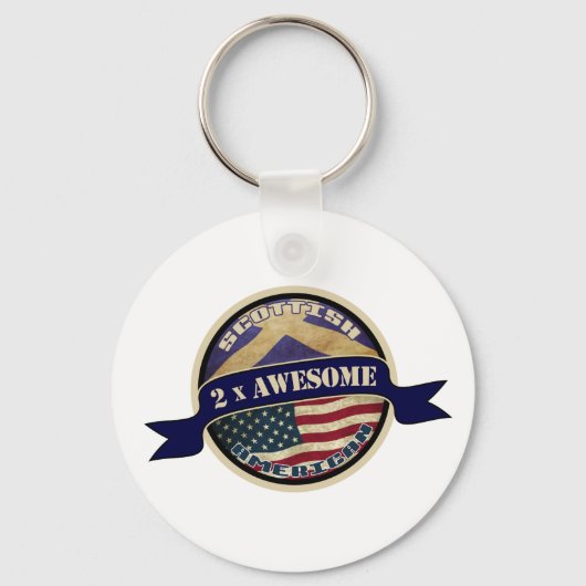 Scottish American 2x Geweldige Keyring Sleutelhanger (Voorkant)